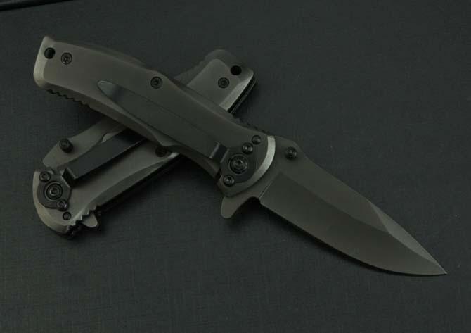 2015 Knives folding knife Titanium coating blade stainless steel handle 55 HRC best folding survival knife