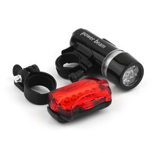 1Set 5 LED Water Resistant Bike Bicycle Head Light Rear Safety Flashlight Bracket  Newest