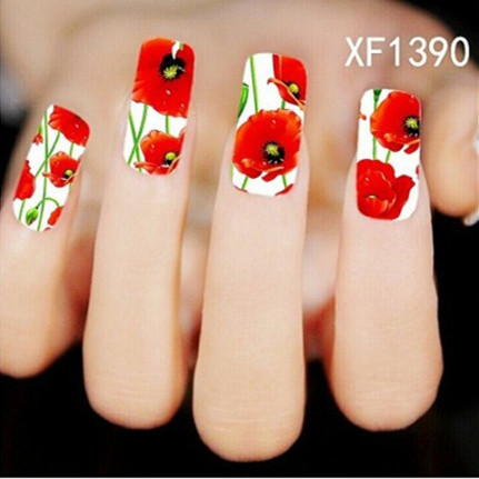 1 Sheet New Nail Art Flower Stickers Decals Water Transfer Wraps Decorations Manicure Care Tools