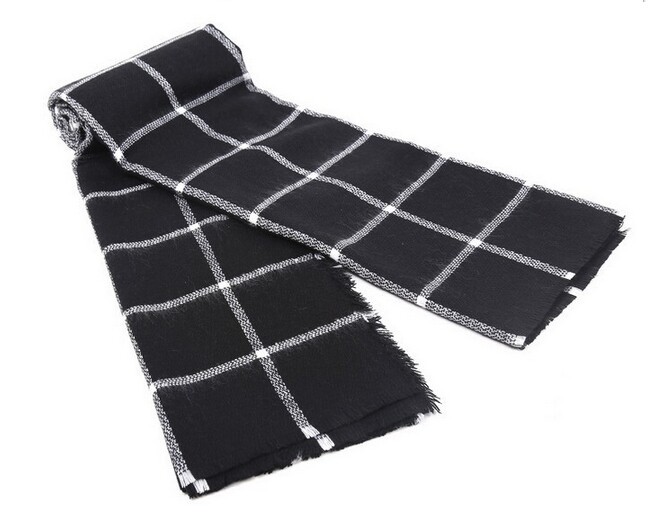 2015 za Scarf Women Tartan scarves Tartan Plaid Scarf Beige Cozy Checked Blanket Oversized Wrap Shawl
