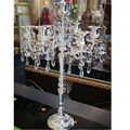 2016 new home decoration silver plated candelabra embossed alloy decorative crystal candle holders retro wedding candlesticks