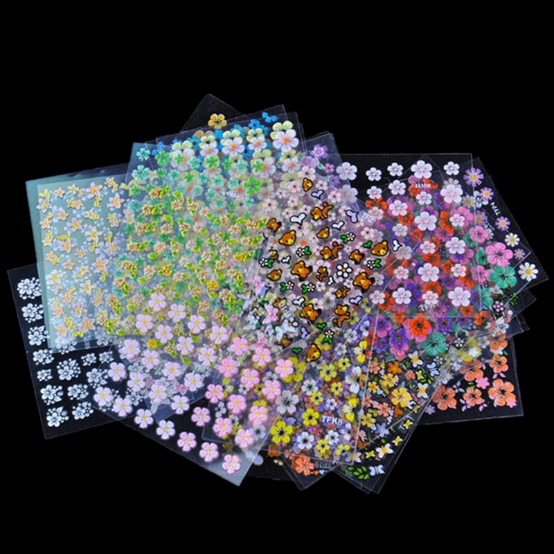 30 Sheet Lot Floral Design Manicure Transfer Nail Art Tips Stickers Decals 3D Flowers Beauty Tickers