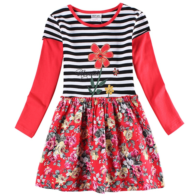 children clothing girls dress new coming casual princess dresses flowers embroidery nova kids clothes in pring/sutumn H6609