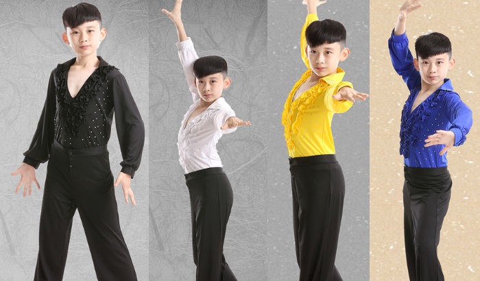 Daydance Boys Dance Shirts Ballroom Tops Tango Salsa Dance Wear