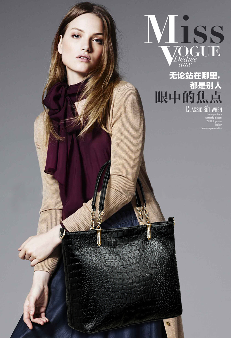 2015 Fashion Brand GENUINE LEATHER Handbag Women Vintage Tote Cow