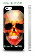 Mobile Phone Case Retail 1pc Hot Skull Design Protective White Hard Case Cover For Iphone4 4S Free Shipping