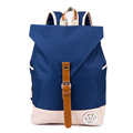 Preppy Style New Backpack Women Fashion Belt Buckle Ornament Flap Bag Splicing Daypack Lady Oxford Rucksack