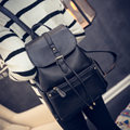 Belt Buckle Ornament Women Fashion Solid Color Preppy Style Backpack Trendy Simple Drawstring Flap Designer Backpack