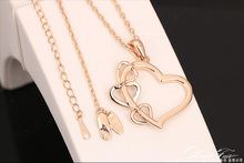 Love Heart CZ Diamond Party Necklaces Pendants Wholesale 18K Rose Gold Plated Fashion Wedding Jewelry For