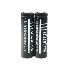 2pcs/lot 3.7V 18650 UltraFire 6000mAh Li-ion Rechargeable Battery For Flashlight Torch Free Shipping