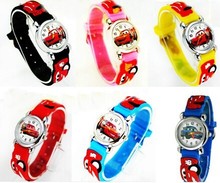 New Cute children Cartoon Car Leather Dress Watches 3D Sports Fashion Wristwatch 1pcs