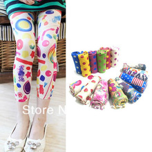 5-12Years Hot Baby Kids Stretch Skinny Leggings Pants Printed Floral Girls Trousers 2016 Free Shipping L4