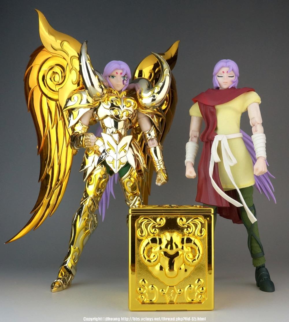 In-Stock Saint Seiya AE model Gold Soul God Aries Mu Deluxe Edition,contains Cloth stents,two bodies with casual Metal Cloth