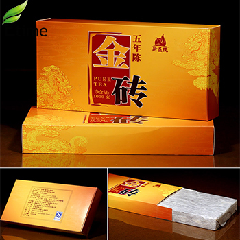 puerh tea High Quality Chinese Compressed Five years Aged Pu er tea Gold Brick Fragrant Healthy