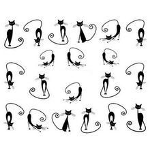 Black Cat Nail Sticker 1 Sheet Nail Art Tools Brand Beauty 3D Nail Stickers Decorations Designer