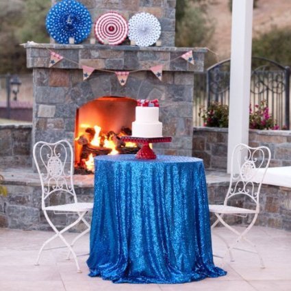 Здесь можно купить  ShiDianYi 72" round navy blue Sequin Table Cloth For Wedding/Event/Party/Banquet (navy blue)  Дом и Сад