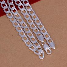 SALE wholesale 8mm width 925 Silver man jewelries fashion jewerly 20 24 inches mens chain curb