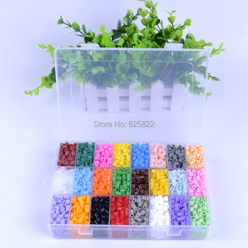 Perler Beads 5mm Fuse DIY Educational Craft5500Pcs/Box Mixed Colors EVA Material (2 Pegboard+ iron Paper +Tweezer +Accessories)