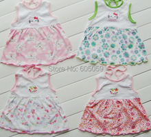 Random Color Lowest Price Cotton 0 to 1 year baby girls dress casual kids mini dresses uhki032