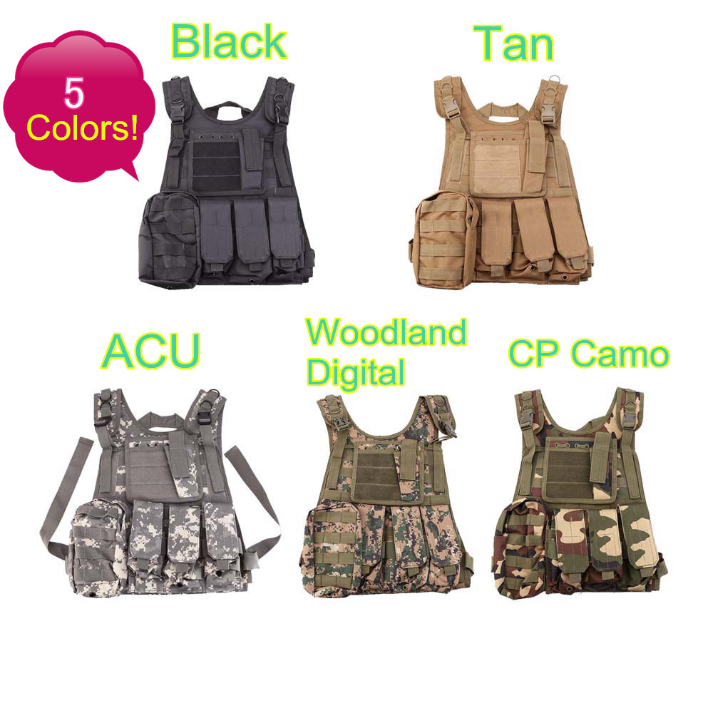 Airsoft CS Paintball Tactical Hunting Combat Assault Vest Outdoor Hunting Waistcoat Military Vest Safety Clothing SWAT Vest