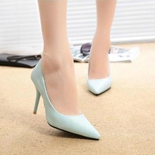 Hot Sale European OL Style Office Career Women Snake Skin Candy Color Pumps Sexy Pointed Toe High Heels Spring Autumn Shoes O127
