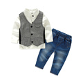 Hot 2016 baby boy clothing spring and autumn period kind of boy shirt waistcoat trousers 3