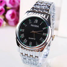 Formas femeninas reloj hombres clásico reloj de acero números romanos mesa moda casual
