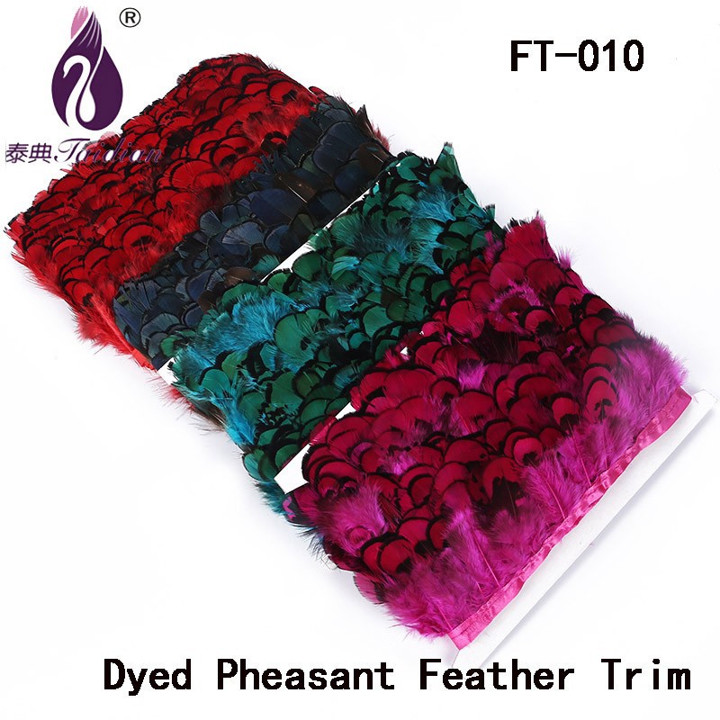 color ft-010 dyed raw feather trimming ribbon hackle craft clothing decoration