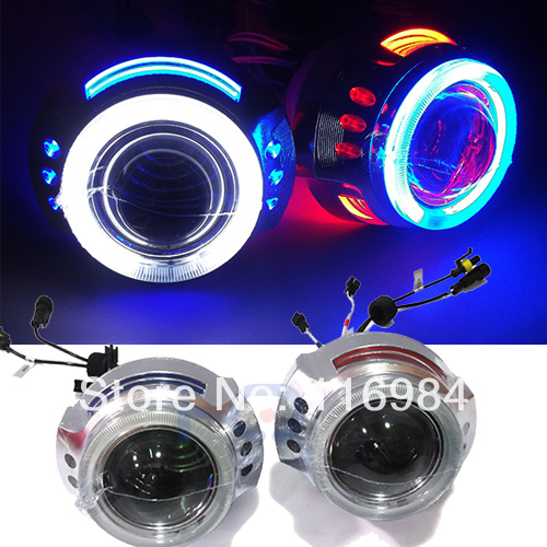 2pcs x 3.0 inch Projector Lens CCFL Angel Eyes 35W HID Bi-xenon Double Headlight For H1 H3 H7 H11 9005 9006