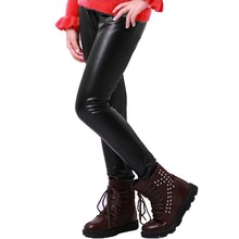 2016 Girl Children’s Clothes Black Baby Girls Leggings Kids Clothing casual PU Leather Pants