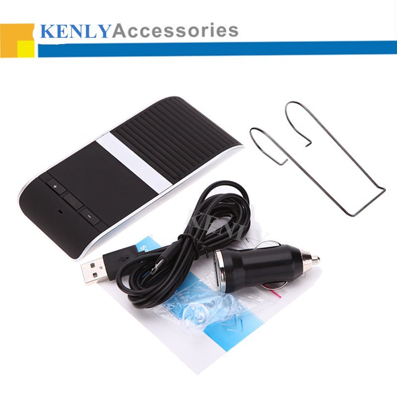 KENLY Wireless Bluetooth 4.0 Handsfree Car Kit Speakerphone Solar Powered Charger 10m Distance Support 2 Phones Free shipping 4_
