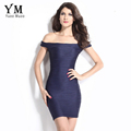 YuooMuoo Sexy Club Dress Women 2016 Blue Wrap Party Dress Summer Sheath Women Mini Bandage Bodycon