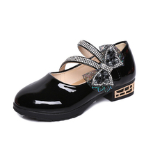 Spring New girls leather shoe fashion wild student dance shoes kids casual shoes princess diamond waterproof children shoes