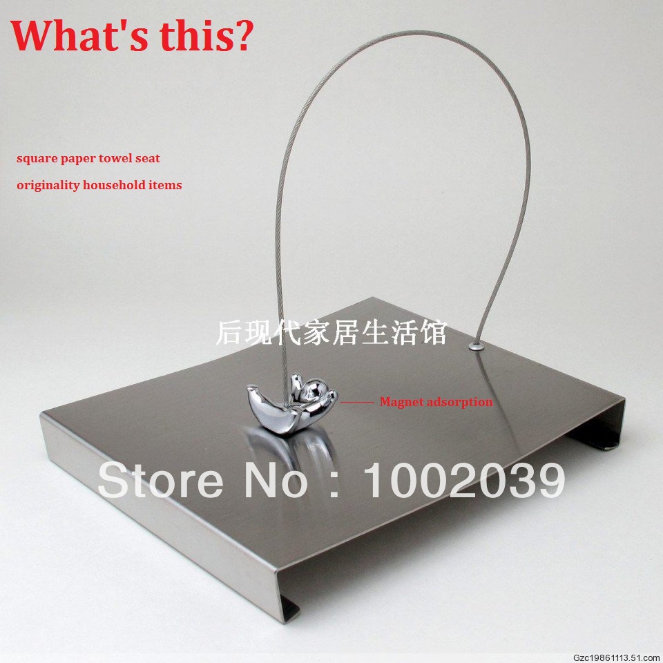 stainless steel towel rack tissue box square tissue seat paper towel tube tissue seat
