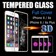 3D Curved Edge Titanium Full Cover Tempered Glass Film Screen Protector for Apple iPhone 6 6s Plus Full Coverage Protective Film