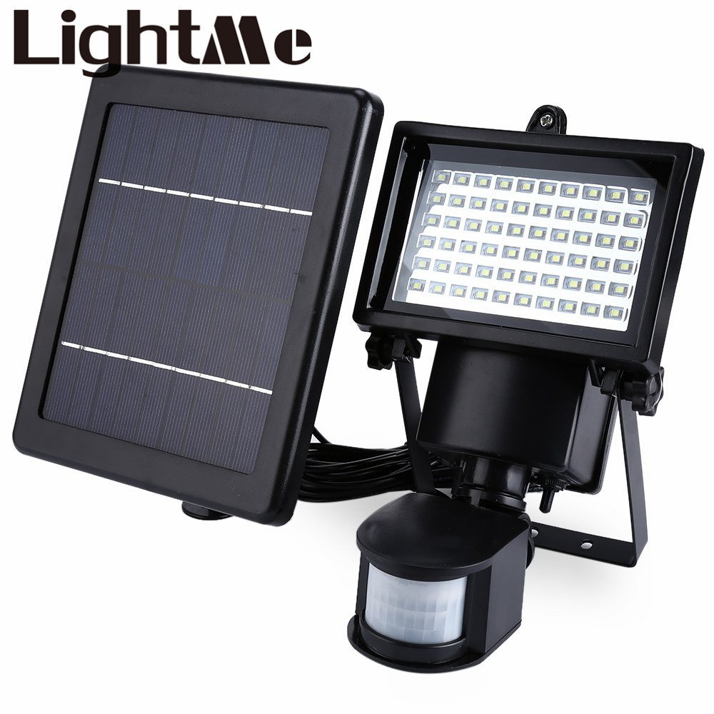 New Arrival Natural White Outdoor Light SL - 60 LED Super Bright Waterproof Solar Powered PIR Motion Detector Door Wall Lamp