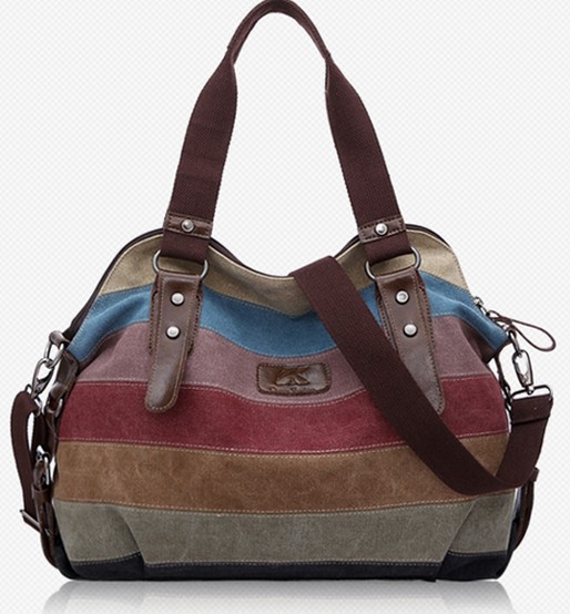 Canvas bag handbag women's handbag 2014 women's bag casual shoulder bag messenger bag color block large totes Free Shipping