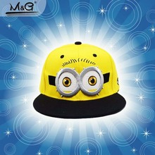 NEW minion cap fashion 2016 Cute character minions pattern baseball caps Boys and girls travel snapback hat Kids hip-hop hats