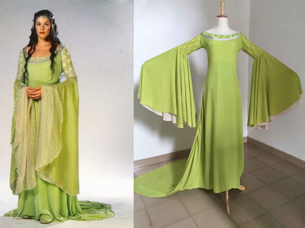 Le seigneur des anneaux Cosplay Costume made Arwen princesse robe femmes fille Sexy parti robe