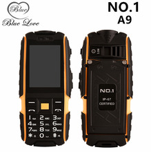 Original NO 1 A9 Dual SIM Flashlight 4800mAh Rugged Waterproof Shockproof Power Bank Cell Phone Outdoor
