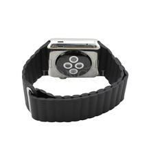 Cuero genuino de lujo negro tipo de bucle de correa de reloj de correa con ajustable hebilla magnética para Apple reloj 42 mm para iwatch #DQ yw