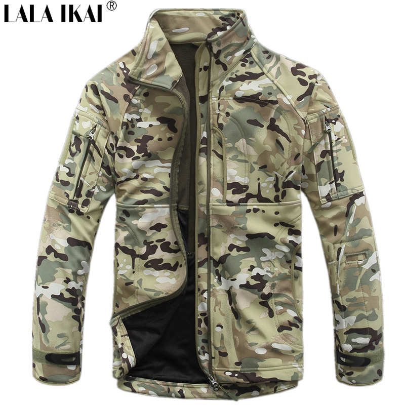IKAI Military Tactical Jacket Men Outdoor Winter Thermal Breathable Waterproof Windproof Soft Shell US Army coats  HMA0012-5