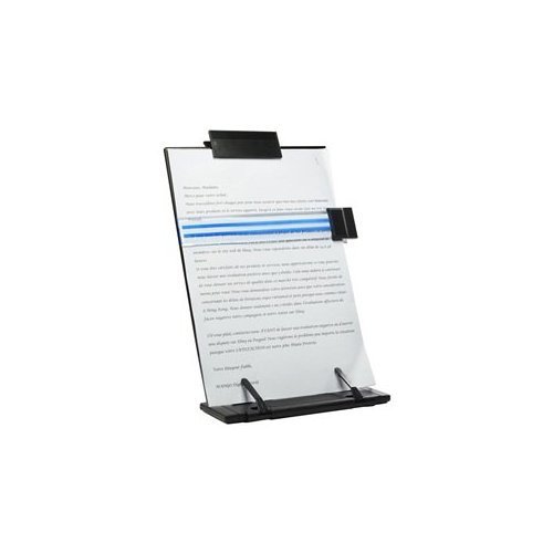 Black metal desktop document book holder for typing reading with 7