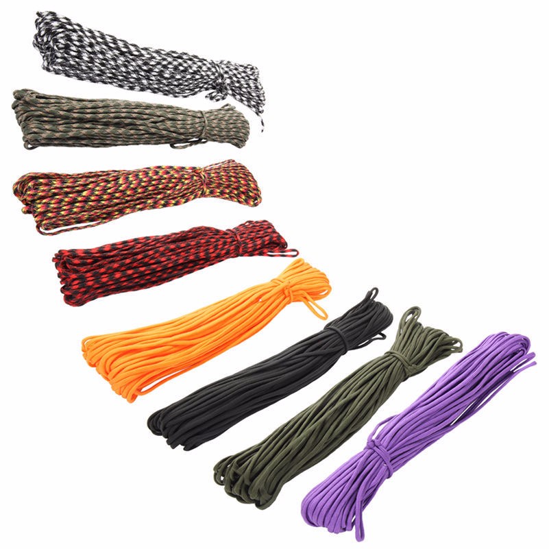 8 colors Paracord 550 Paracord Parachute Cord Lanyard Rope Mil Spec Type III 7Strand 100FT Climbing <font><b>Camping</b></font> survival equipment 8 colors Paracord 550 Paracord Parachute Cord Lanyard Rope Mil Spec Type III 7Strand 100FT Climbing <font><b>Camping</b></font> survival equipment