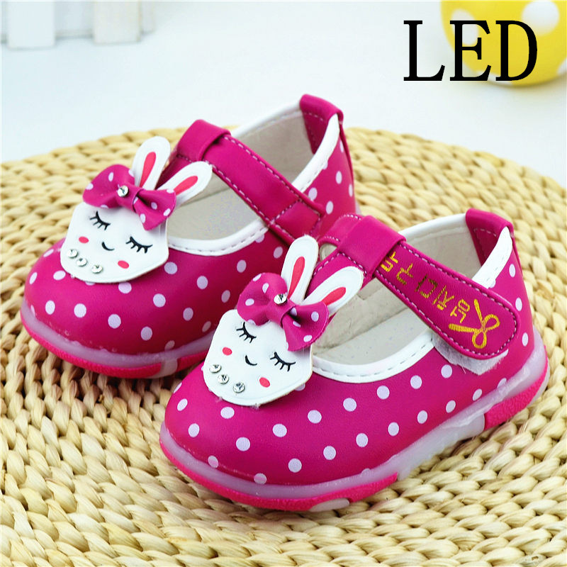 2016 spring and autumn light emitting LED lights cute baby princess leather zapatos de ninos mocasines