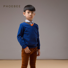boys sweaters pullovers 2-8 years boys sweaters kids winter sweater 100 to140cm brand phoebee blue gray cotton children pullover