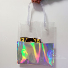 NEW Arrival Clear Shoulder Bag For Women Patchwork Hologram Beach Bag Large Capacity Causal Totes Bag