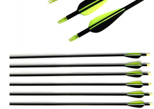 12pcs pack 6 8 mm diameter is 77 cm longSteel Point Fiberglass Hunting Arrows for Compound
