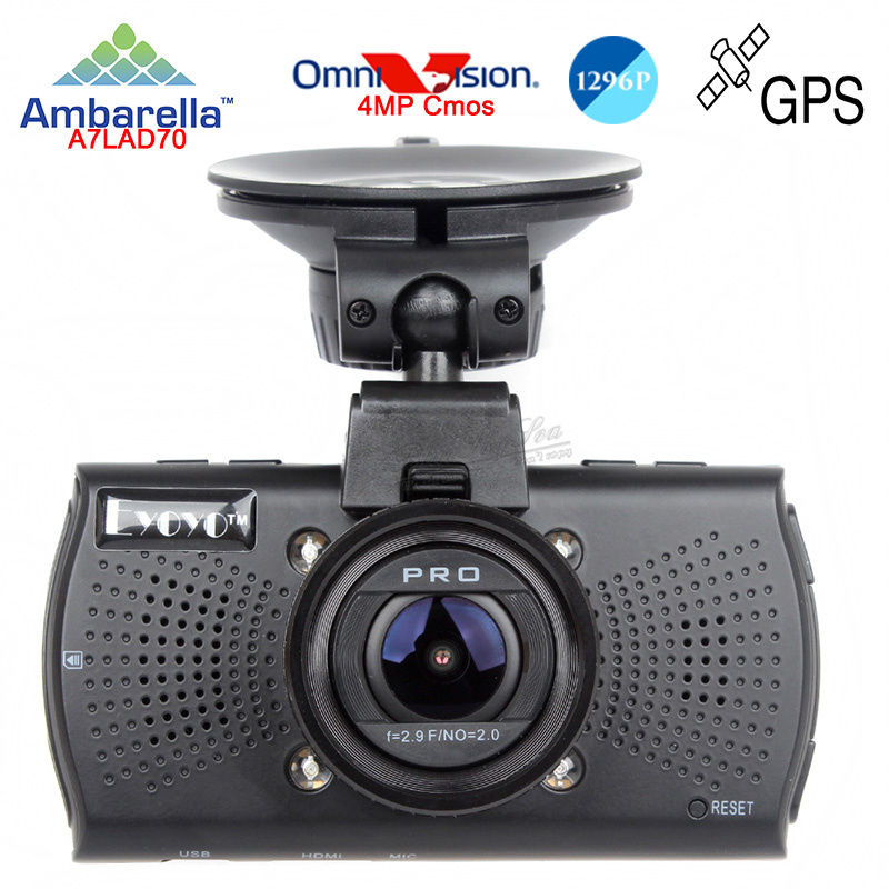 Free Ship Car DVRs Camera A7810G Pro Ambarella A7LA70 Car DVR 1296PCamcorder LDWS Video Recorder Optional