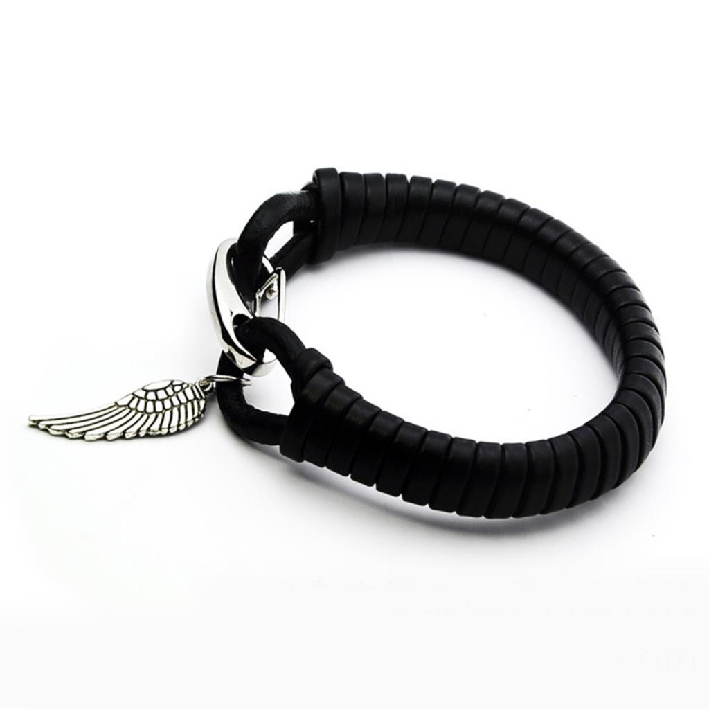 Vintage Rope Bangle Bracelet Fashion Wings Leather Men Bracelet Sterling Silver Summer Style Bracelet for Men